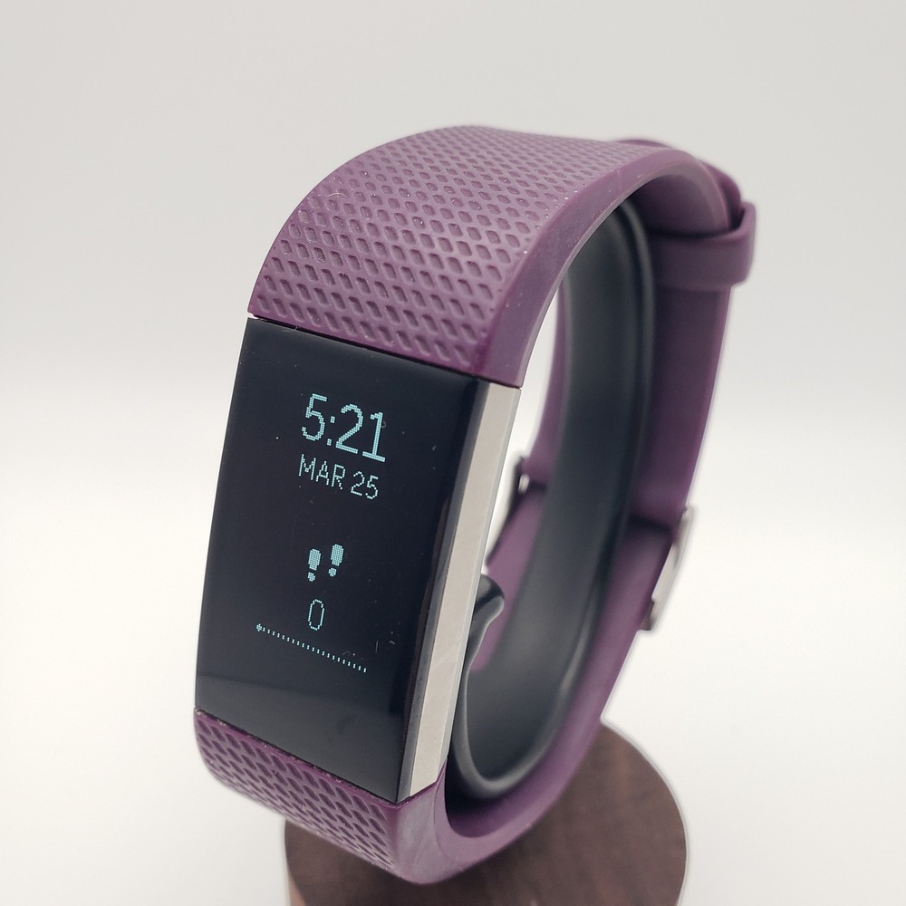 Fitbit Charge 2 Fitness Tracker Unisex Large Plum FB407 Heart Rate Sleep Monitor